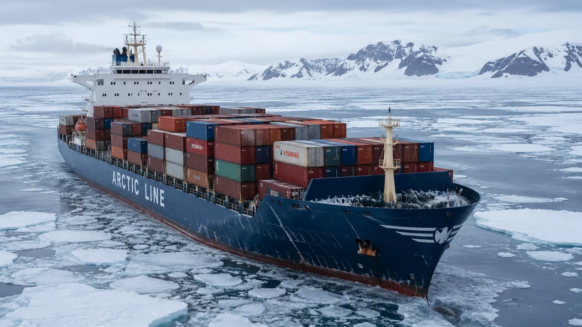 Buque portacontenedores ruta comercial china en el Ártico